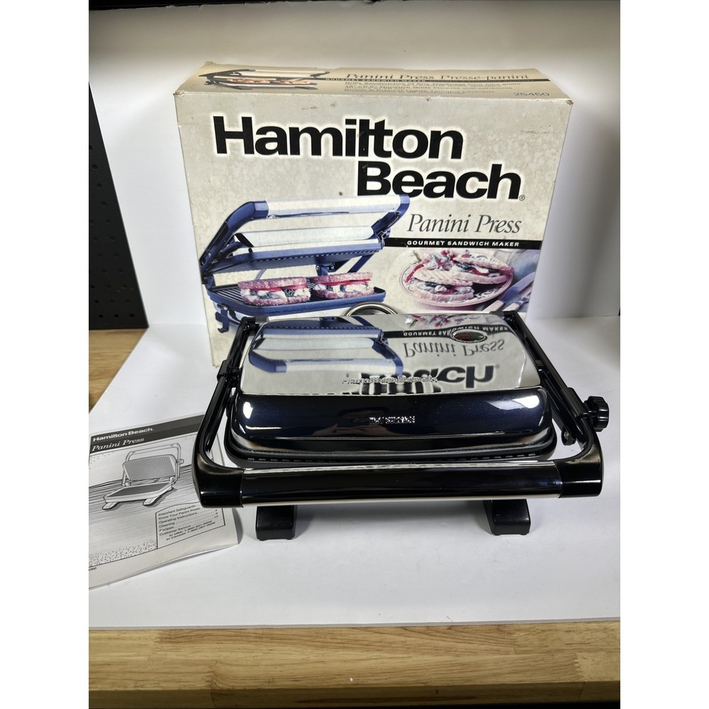 Hamilton Beach Panini Press Gourmet Sandwich Maker: 25450, Stainless Steel